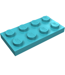 LEGO - Plaat 2 x 4 - Medium Azure | N - Thumbnail