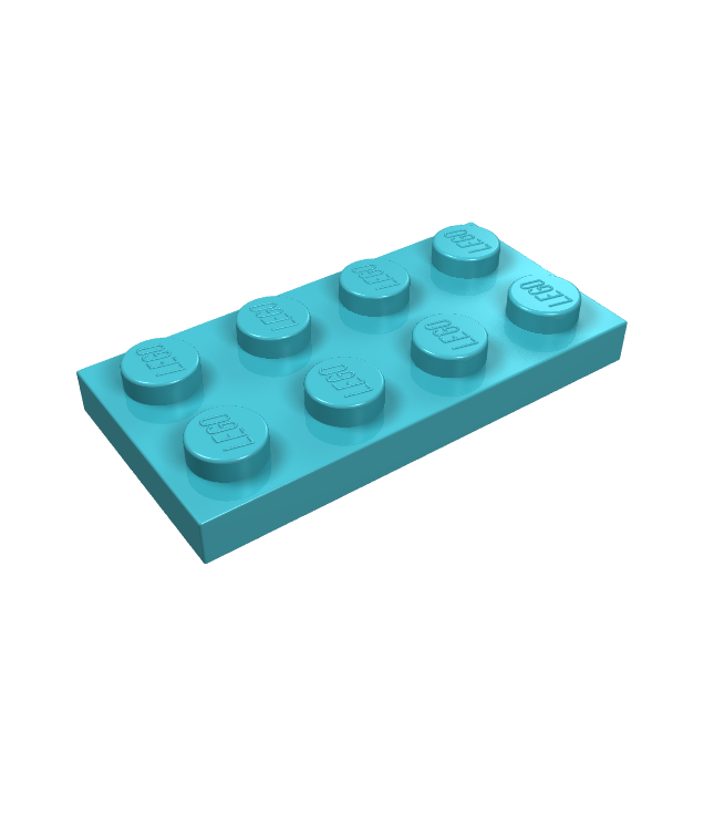 LEGO - Plaat 2 x 4 - Medium Azure | N