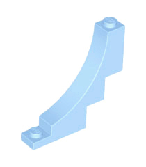 LEGO - Boog 1 x 5 x 4 omgekeerd - Bright Light Blue | N - Thumbnail