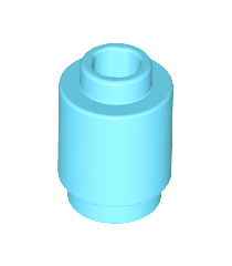 LEGO - Steen, rond 1 x 1 - Medium Azure | N - Thumbnail