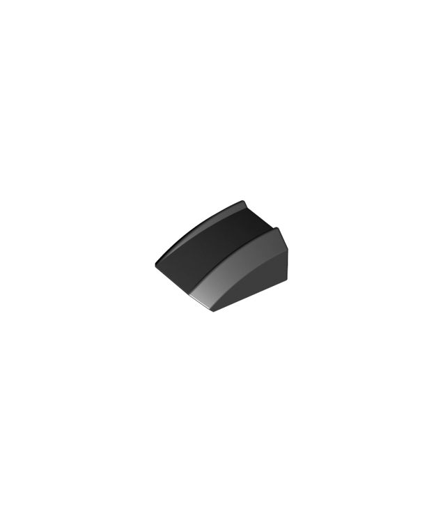 LEGO - Helling, gebogen 2 x 2 met rand - Black | N