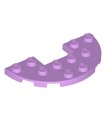 LEGO - Plaat, rond halve 3 x 6 met 1 x 2 uitsparing - Medium Lavender | N - Thumbnail