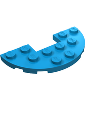 LEGO - Plaat, rond halve 3 x 6 met 1 x 2 uitsparing - Dark Azure | N - Thumbnail