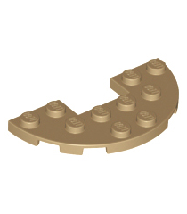 LEGO - Plaat, rond halve 3 x 6 met 1 x 2 uitsparing - Dark Tan | N - Thumbnail