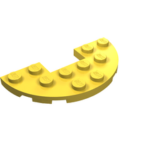 LEGO - Plaat, rond halve 3 x 6 met 1 x 2 uitsparing - Yellow | N - Thumbnail