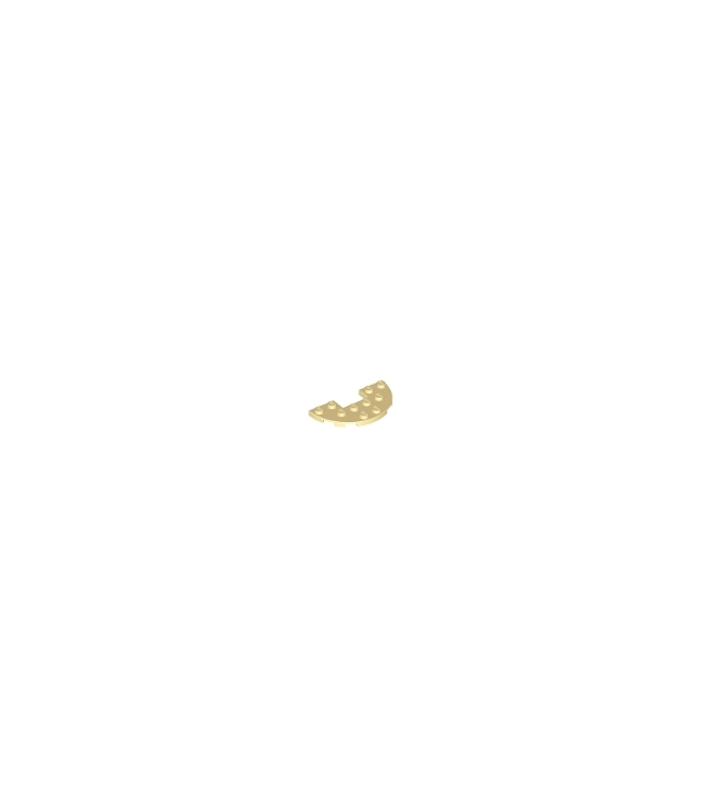 LEGO - Plaat, rond halve 3 x 6 met 1 x 2 uitsparing - Tan | N