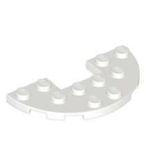 LEGO - Plaat, rond halve 3 x 6 met 1 x 2 uitsparing - White | N - Thumbnail