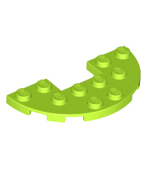 LEGO - Plaat, rond halve 3 x 6 met 1 x 2 uitsparing - Lime | N - Thumbnail