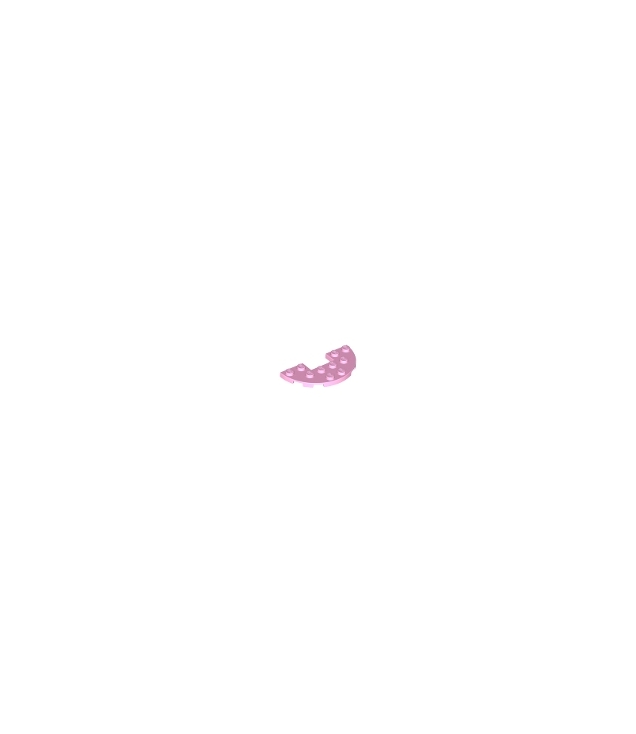 LEGO - Plaat, rond halve 3 x 6 met 1 x 2 uitsparing - Bright Pink | N