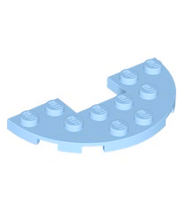 LEGO - Plaat, rond halve 3 x 6 met 1 x 2 uitsparing - Bright Light Blue | N - Thumbnail