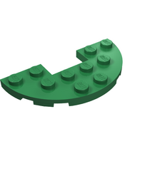 LEGO - Plaat, rond halve 3 x 6 met 1 x 2 uitsparing - Green | N - Thumbnail