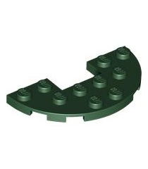 LEGO - Plaat, rond halve 3 x 6 met 1 x 2 uitsparing - Dark Green | N - Thumbnail
