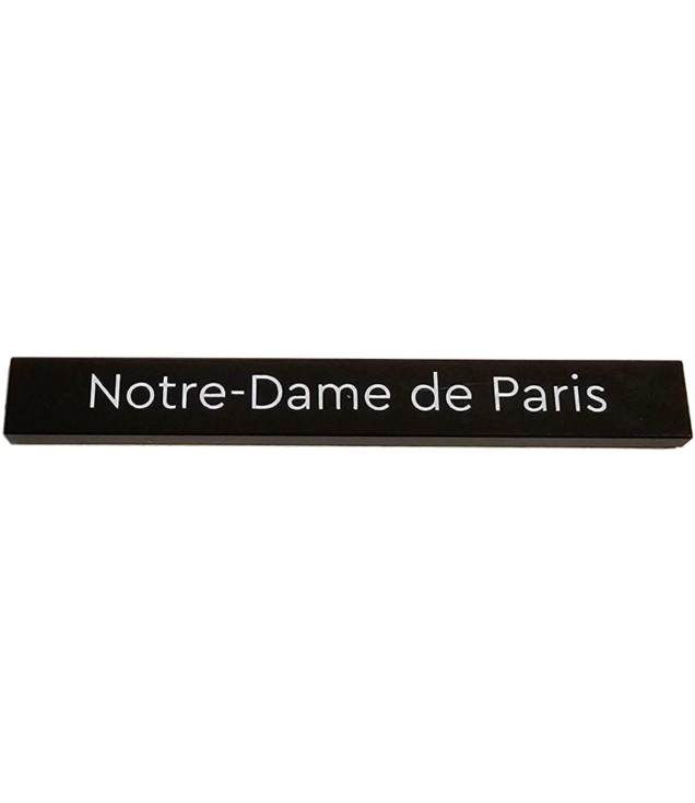 LEGO - Tegel 1 x 8 met witte 'Notre-Dame de Paris'-opdruk - Black | N