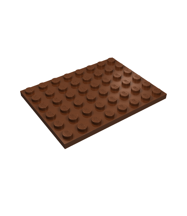 LEGO - Plaat 6 x 8 - Reddish Brown | N