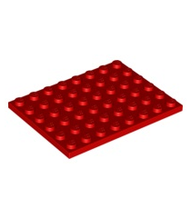 LEGO - Plaat 6 x 8 - Red | N - Thumbnail