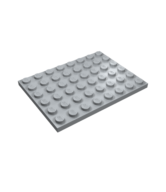 LEGO - Plaat 6 x 8 - Light Bluish Gray | N