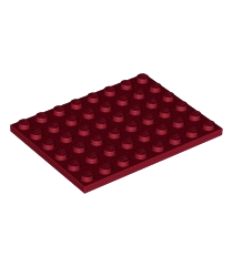 LEGO - Plaat 6 x 8 - Dark Red | N - Thumbnail