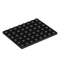 LEGO - Plaat 6 x 8 - Black | N - Thumbnail