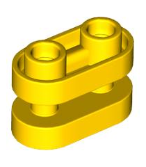 LEGO - Steen, rond 1 x 2 met holle noppen en open midden met staafen - Yellow | N - Thumbnail