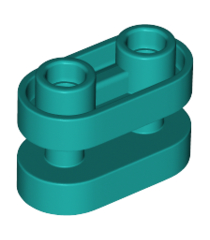 LEGO - Steen, rond 1 x 2 met holle noppen en open midden met staafen - Dark Turquoise | N - Thumbnail