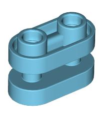 LEGO - Steen, rond 1 x 2 met holle noppen en open midden met staafen - Medium Azure | N - Thumbnail