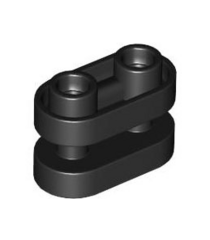 LEGO - Steen, rond 1 x 2 met holle noppen en open midden met staafen - Black | N - Thumbnail