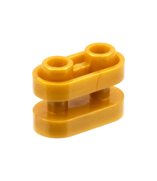 LEGO - Steen, rond 1 x 2 met holle noppen en open midden met staafen - Pearl Gold | N