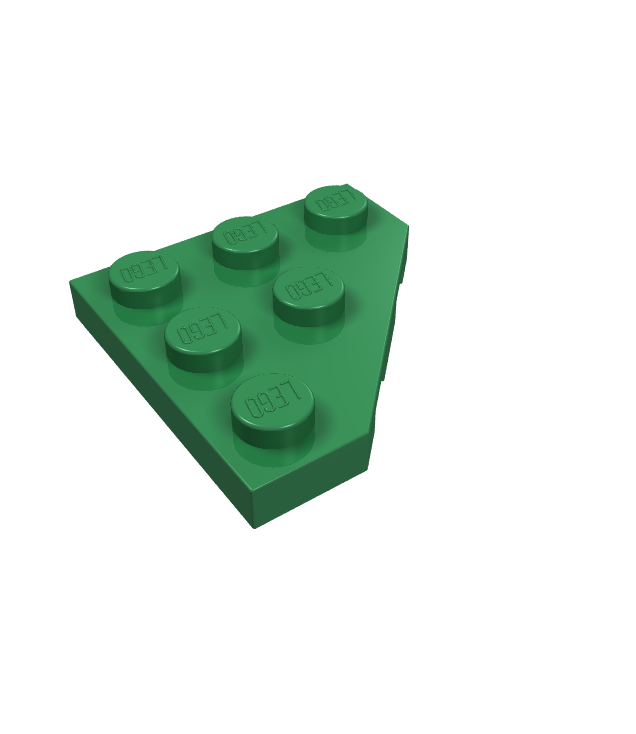 LEGO - Wig, plaat 3 x 3 met afgesneden hoek - Green | N