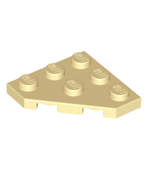 LEGO - Wig, plaat 3 x 3 met afgesneden hoek - Tan | N - Thumbnail