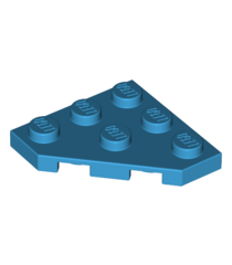 LEGO - Wig, plaat 3 x 3 met afgesneden hoek - Dark Azure | N - Thumbnail