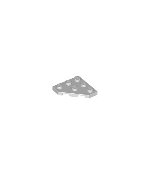 LEGO - Wig, plaat 3 x 3 met afgesneden hoek - Light Bluish Gray | N