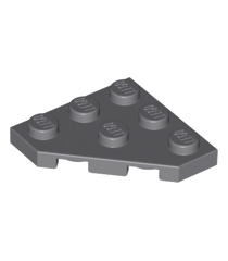LEGO - Wig, plaat 3 x 3 met afgesneden hoek - Dark Bluish Gray | N - Thumbnail