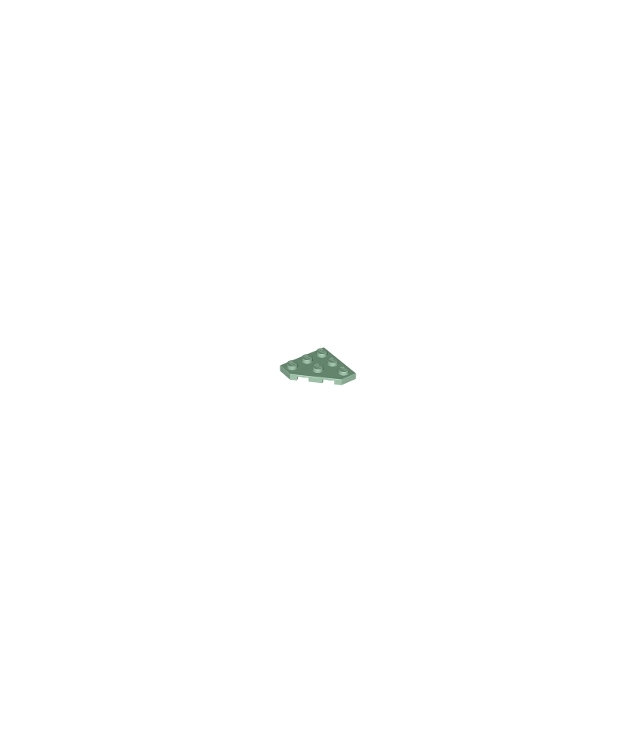 LEGO - Wig, plaat 3 x 3 met afgesneden hoek - Sand Green | N