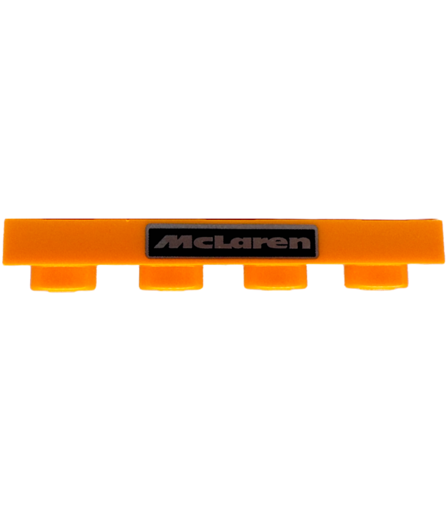 LEGO - Plaat 1 x 4 met omgekeerd zwart-zilveren McLaren-logo - Orange | N