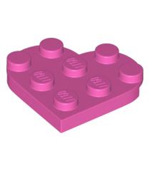 LEGO - Plaat, rond 3 x 3 hartvormig - Dark Pink | N - Thumbnail