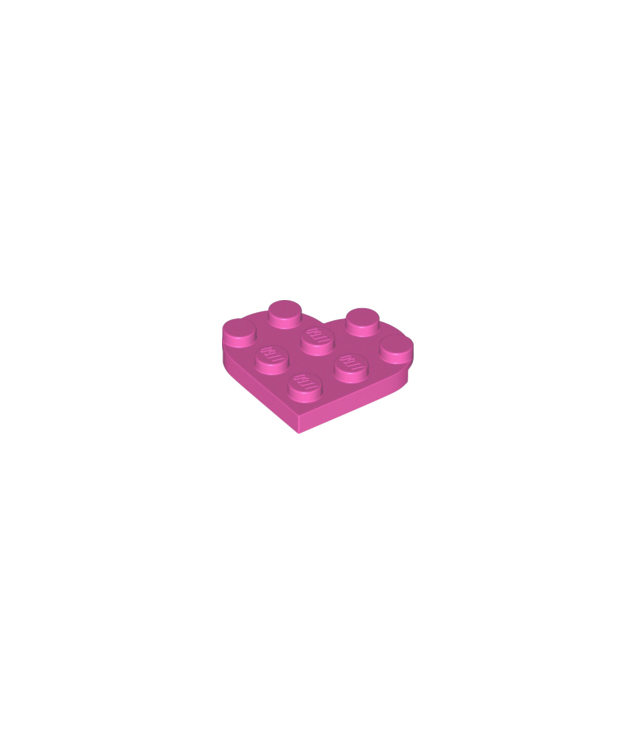 LEGO - Plaat, rond 3 x 3 hartvormig - Dark Pink | N