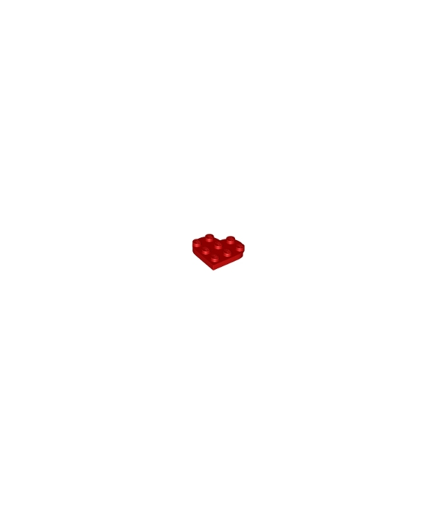 LEGO - Plaat, rond 3 x 3 hartvormig - Red | N