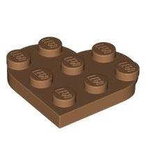 LEGO - Plaat, rond 3 x 3 hartvormig - Medium Nougat | N - Thumbnail