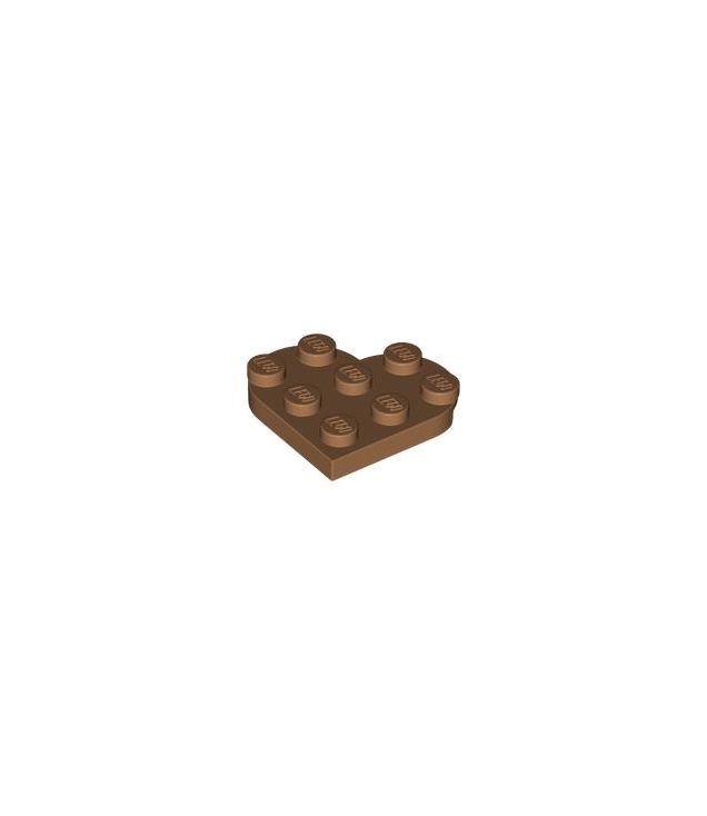LEGO - Plaat, rond 3 x 3 hartvormig - Medium Nougat | N