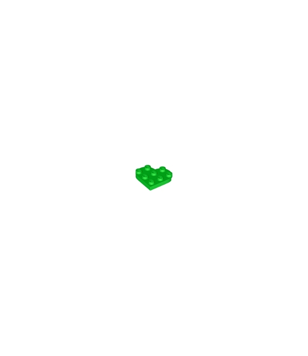 LEGO - Plaat, rond 3 x 3 hartvormig - Bright Green | N