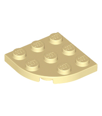 LEGO - Plaat, ronde hoek 3 x 3 - Tan | N - Thumbnail