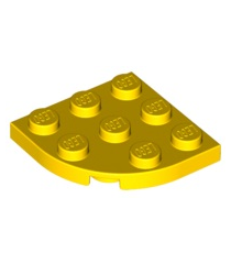 LEGO - Plaat, ronde hoek 3 x 3 - Yellow | N - Thumbnail