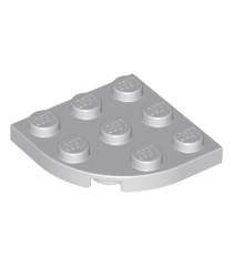 LEGO - Plaat, ronde hoek 3 x 3 - Light Bluish Gray | N - Thumbnail