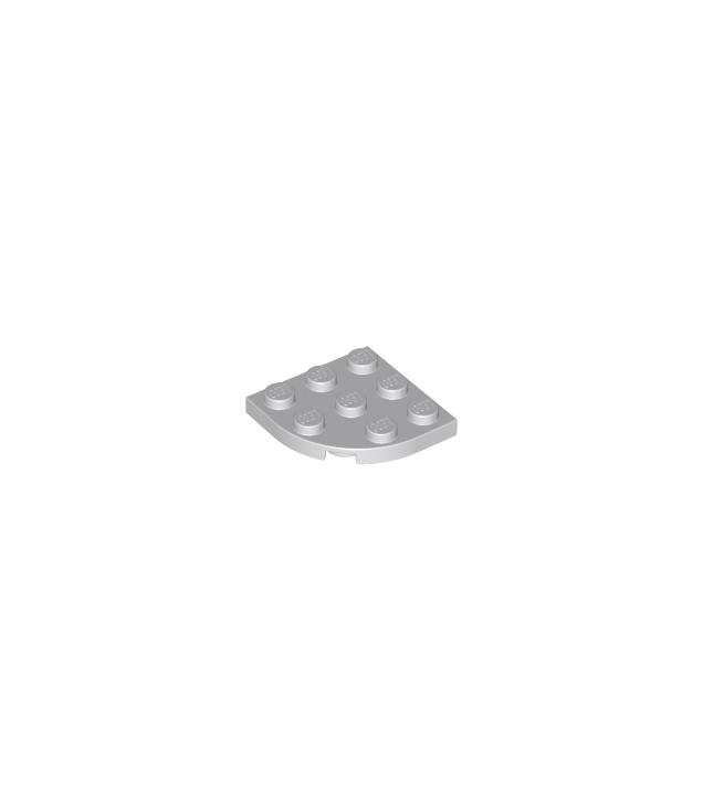 LEGO - Plaat, ronde hoek 3 x 3 - Light Bluish Gray | N
