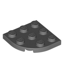 LEGO - Plaat, ronde hoek 3 x 3 - Dark Bluish Gray | N - Thumbnail