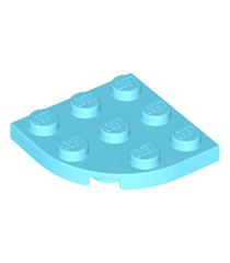 LEGO - Plaat, ronde hoek 3 x 3 - Medium Azure | N - Thumbnail