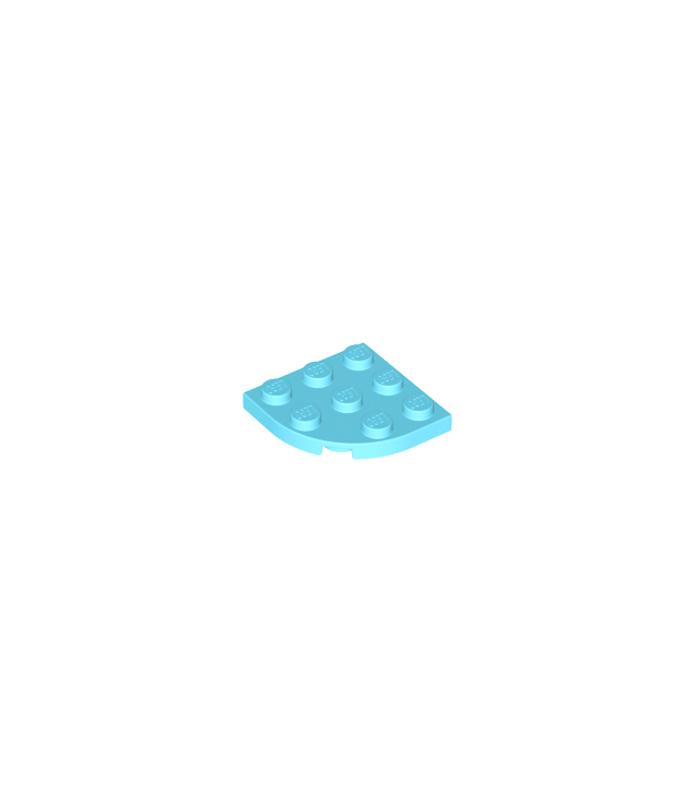 LEGO - Plaat, ronde hoek 3 x 3 - Medium Azure | N
