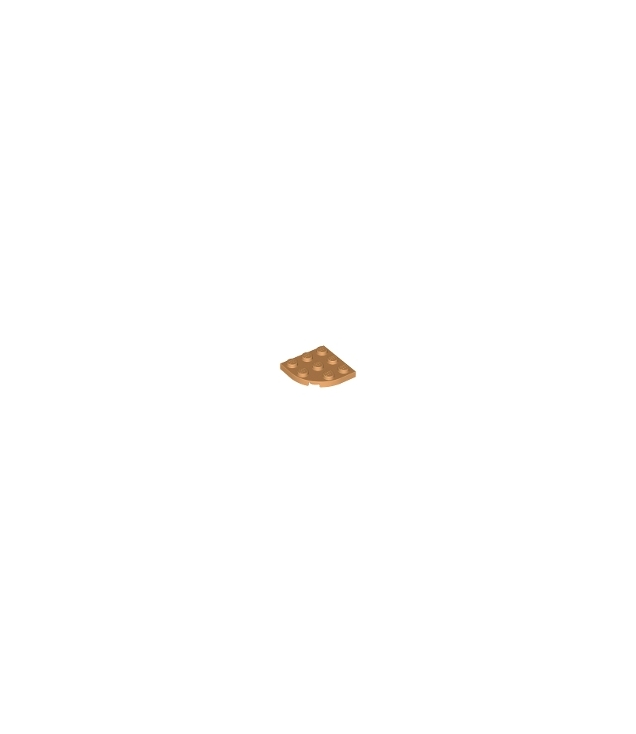 LEGO - Plaat, ronde hoek 3 x 3 - Medium Nougat | N