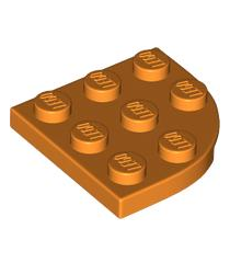 LEGO - Plaat, ronde hoek 3 x 3 - Orange | N - Thumbnail
