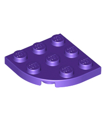 LEGO - Plaat, ronde hoek 3 x 3 - Dark Purple | N - Thumbnail